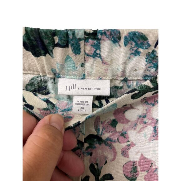J. Jill Linen Stretch Floral Crop Pants Size Petite XS - Picture 3 of 7
